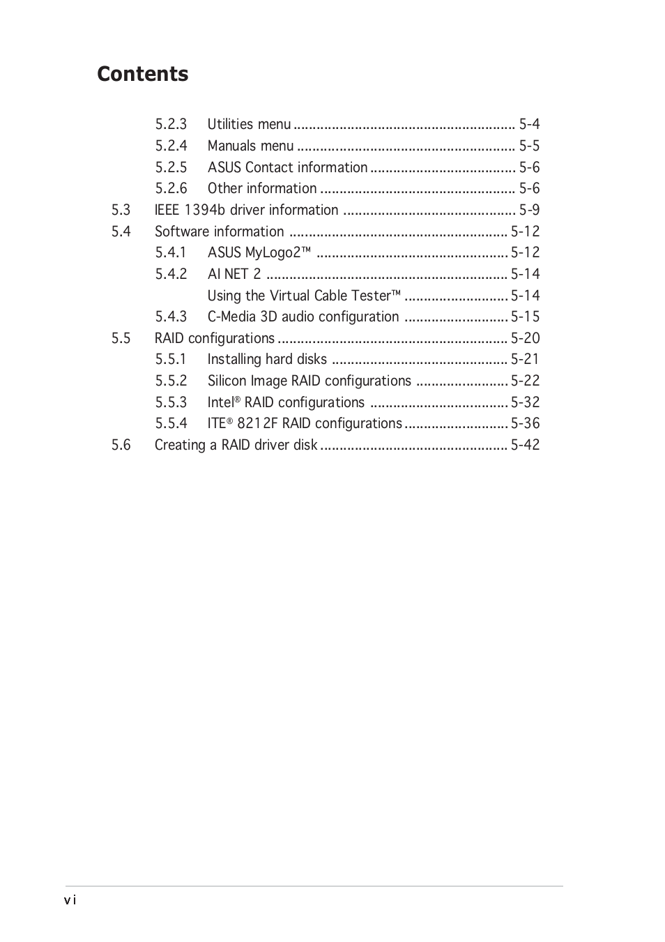 Asus P5GD2 Premium User Manual | Page 6 / 156