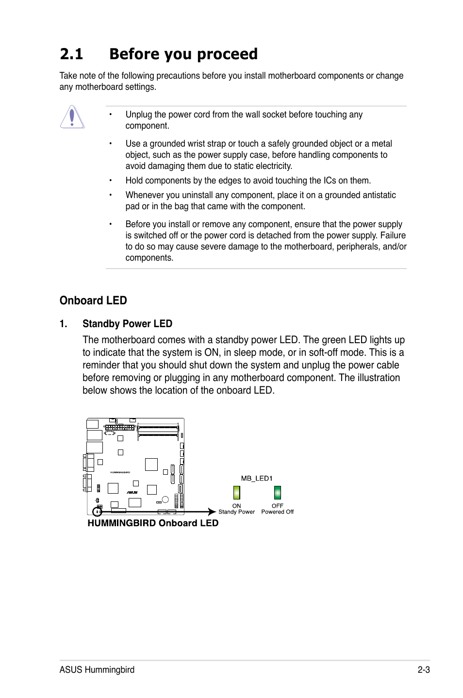 1 before you proceed, Before you proceed -3 | Asus Hummingbird User Manual | Page 19 / 112