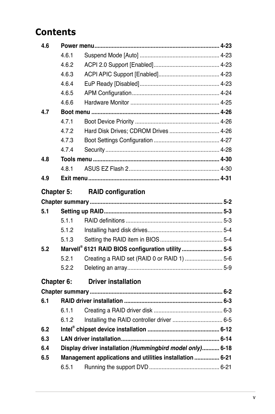 Asus Hummingbird User Manual | Page 5 / 112