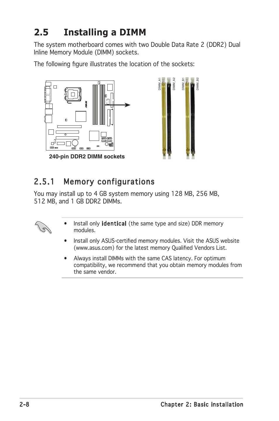 5 installing a dimm | Asus V2-PH1 User Manual | Page 26 / 104