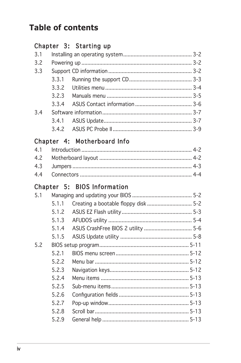 Asus V2-PH1 User Manual | Page 4 / 104