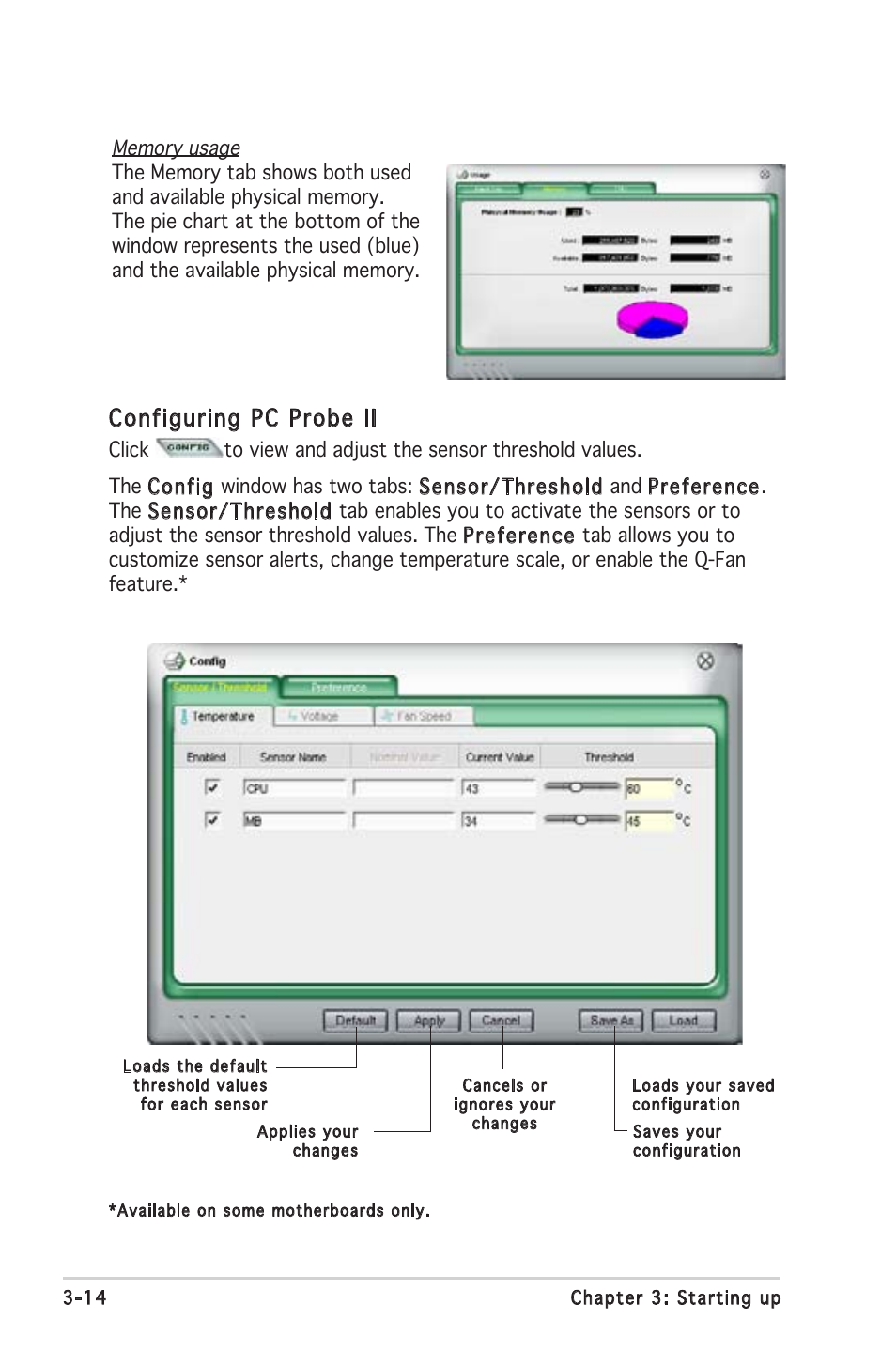 Configuring pc probe ii | Asus V2-PH1 User Manual | Page 52 / 104