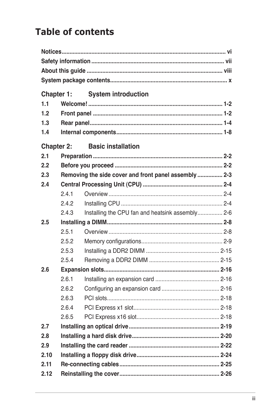 Asus V3-P5G45 User Manual | Page 3 / 120