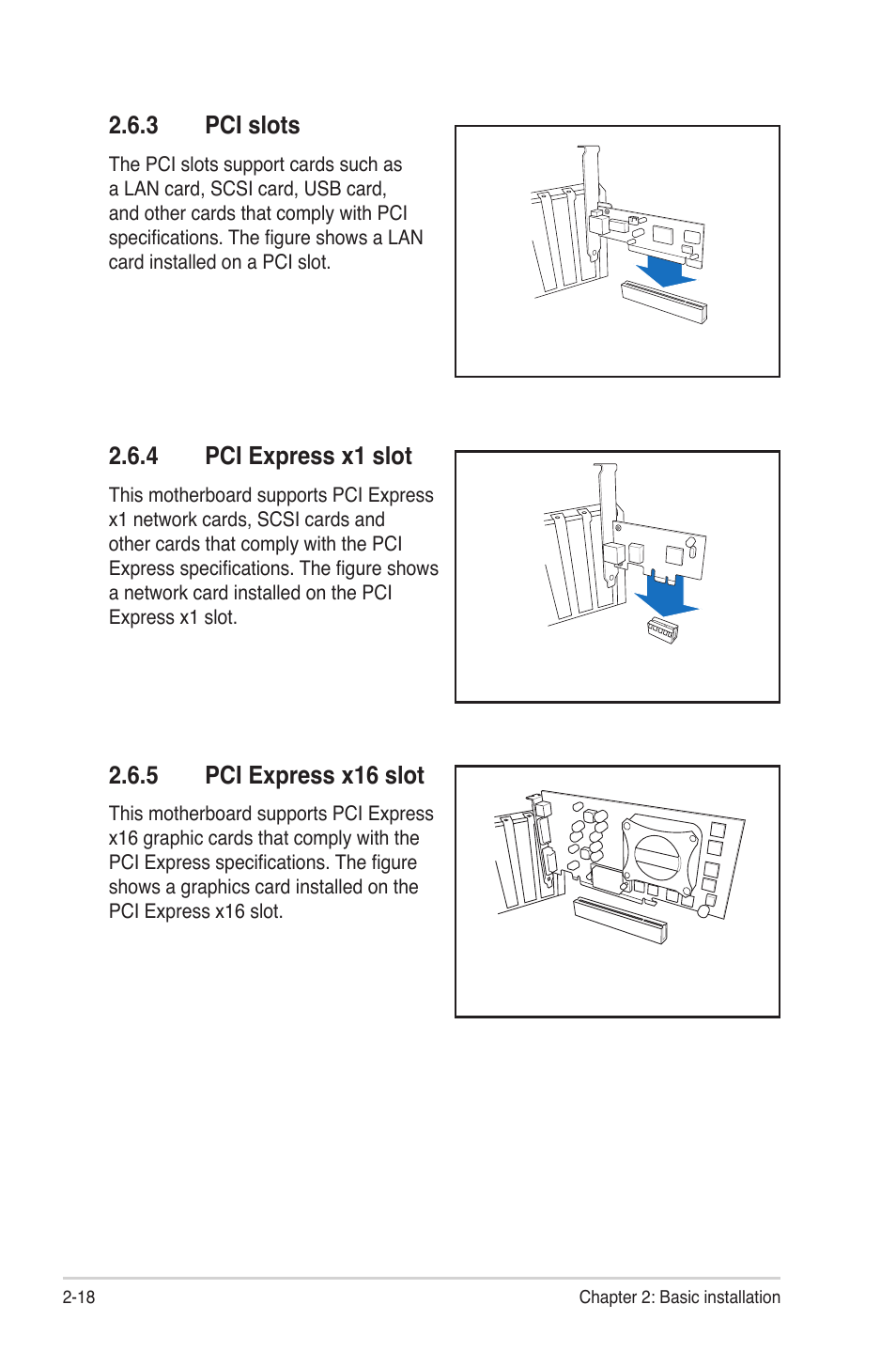 3 pci slots, 4 pci express x1 slot, 5 pci express x16 slot | Pci slots -18, Pci express x1 slot -18, Pci express x16 slot -18, Pci.slots, Pci.express.x1.slot, Pci.express.x16.slot | Asus V3-P5G45 User Manual | Page 36 / 120