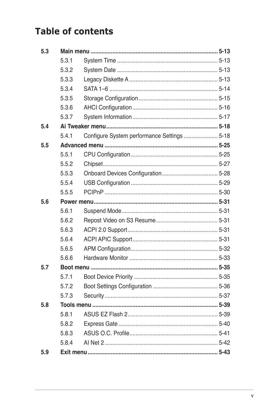 Asus V3-P5G45 User Manual | Page 5 / 120