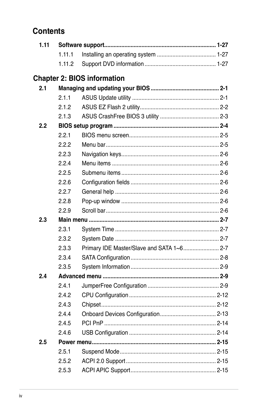 Asus M3A76-CM User Manual | Page 4 / 60