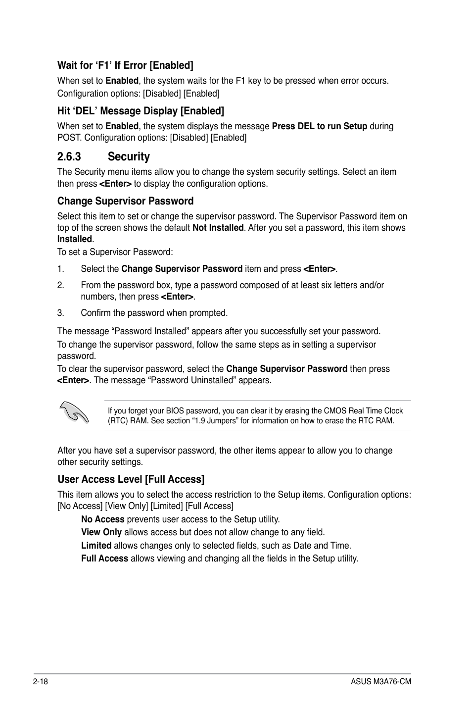 3 security, Security -18 | Asus M3A76-CM User Manual | Page 56 / 60