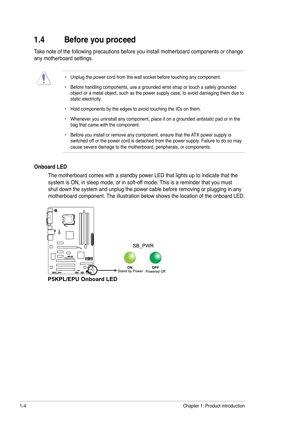 4 before you proceed, Before you proceed -4 | Asus P5KPL/EPU User Manual | Page 14 / 62