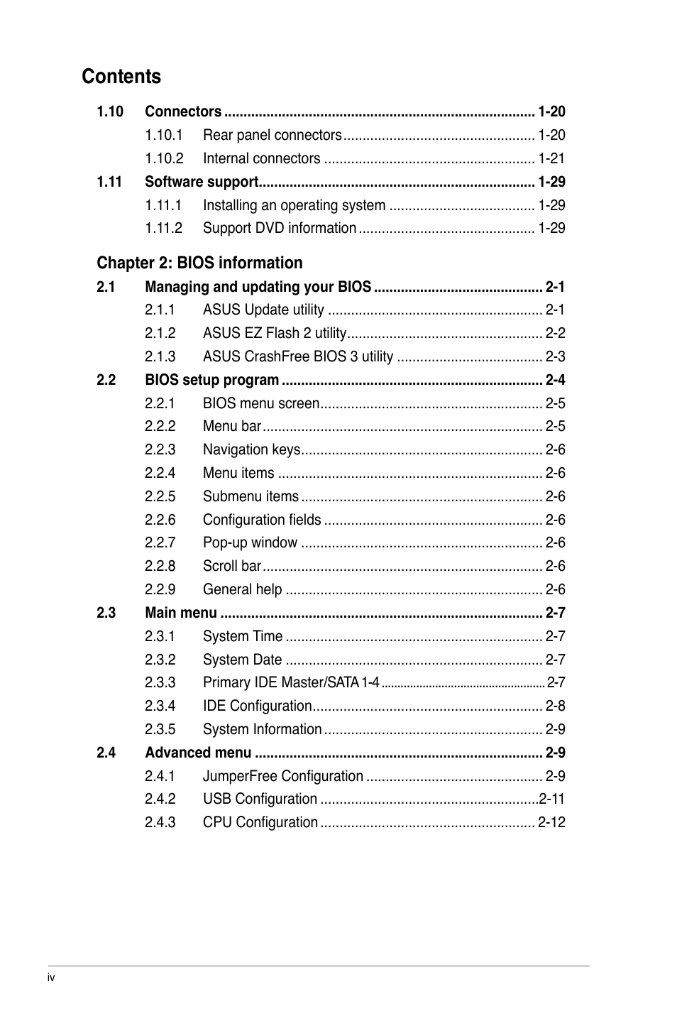 Asus P5KPL/EPU User Manual | Page 4 / 62