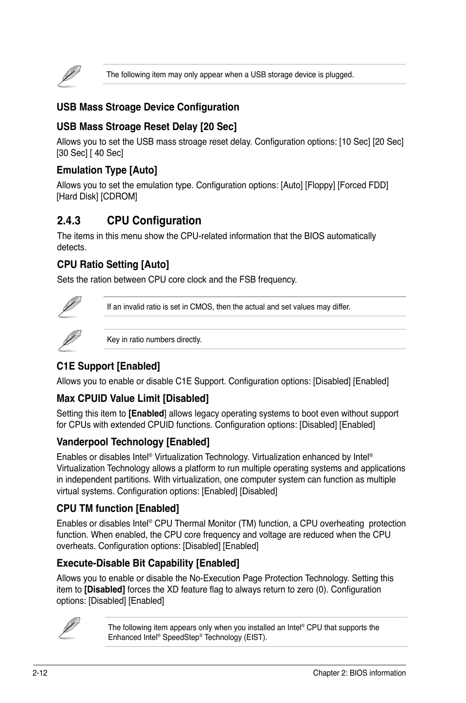 3 cpu configuration, Cpu configuration -12 | Asus P5KPL/EPU User Manual | Page 52 / 62