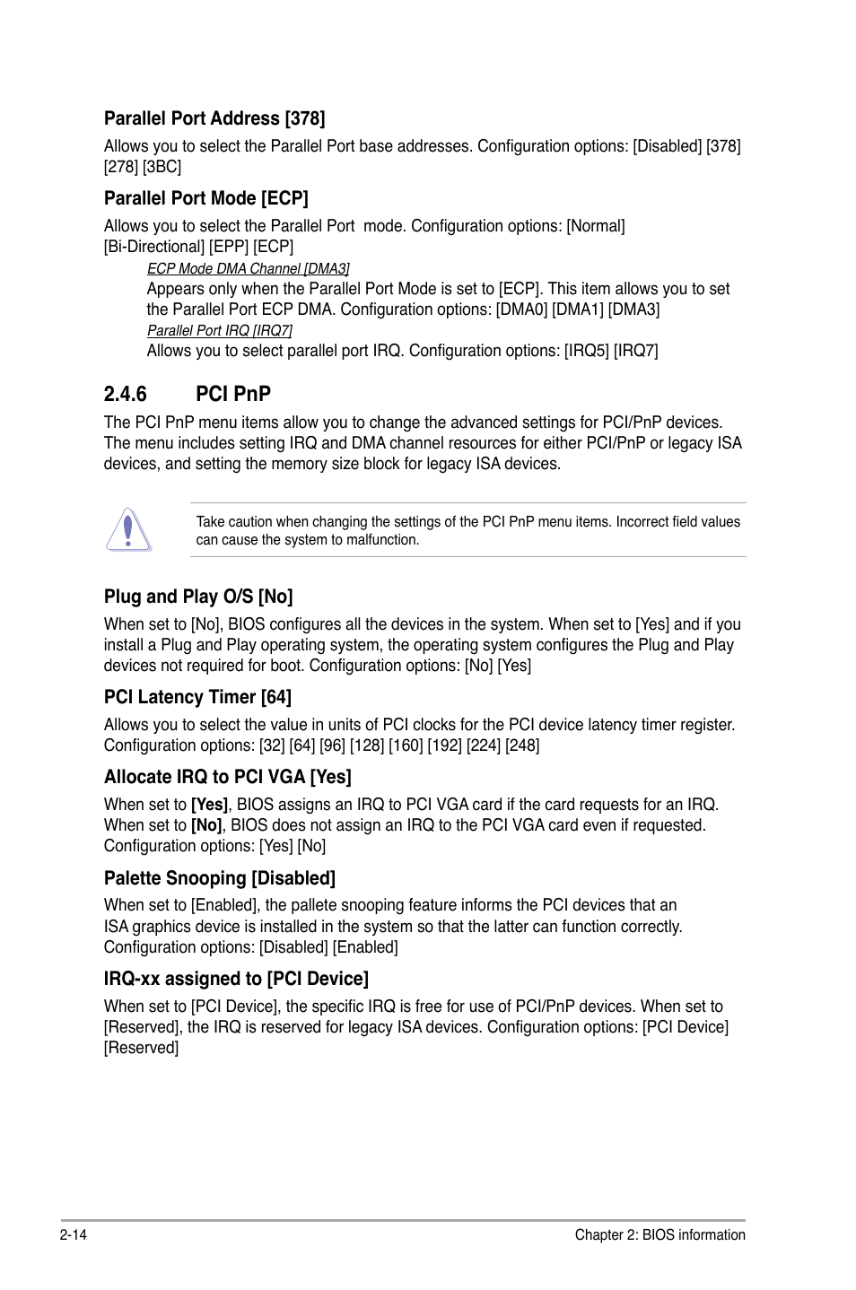 6 pci pnp, Pci pnp -14 | Asus P5KPL/EPU User Manual | Page 54 / 62