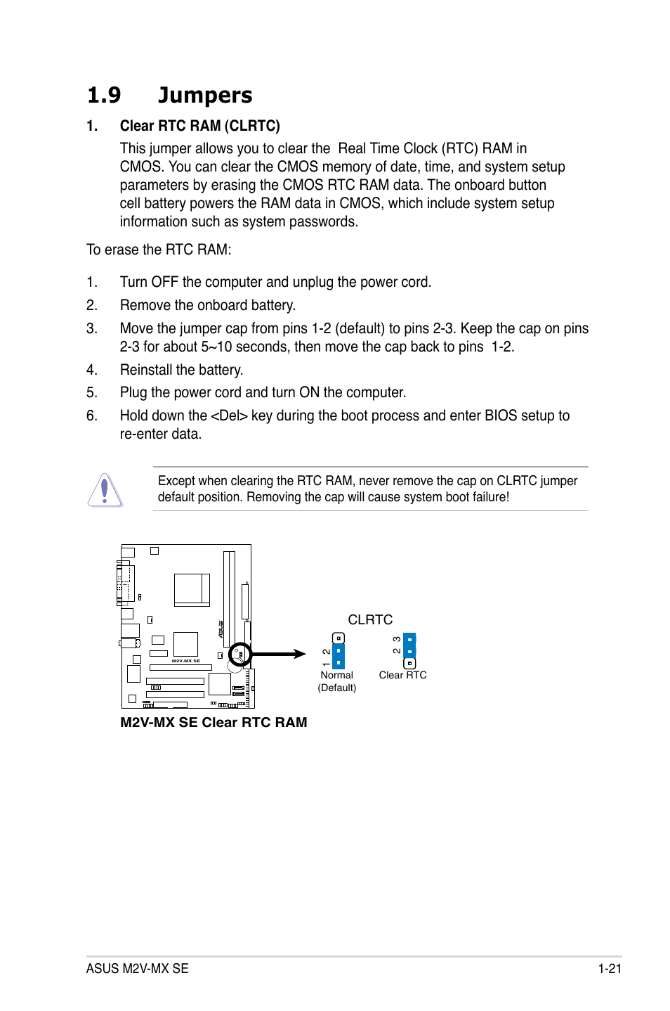 9 jumpers | Asus M2V-MX SE User Manual | Page 31 / 90