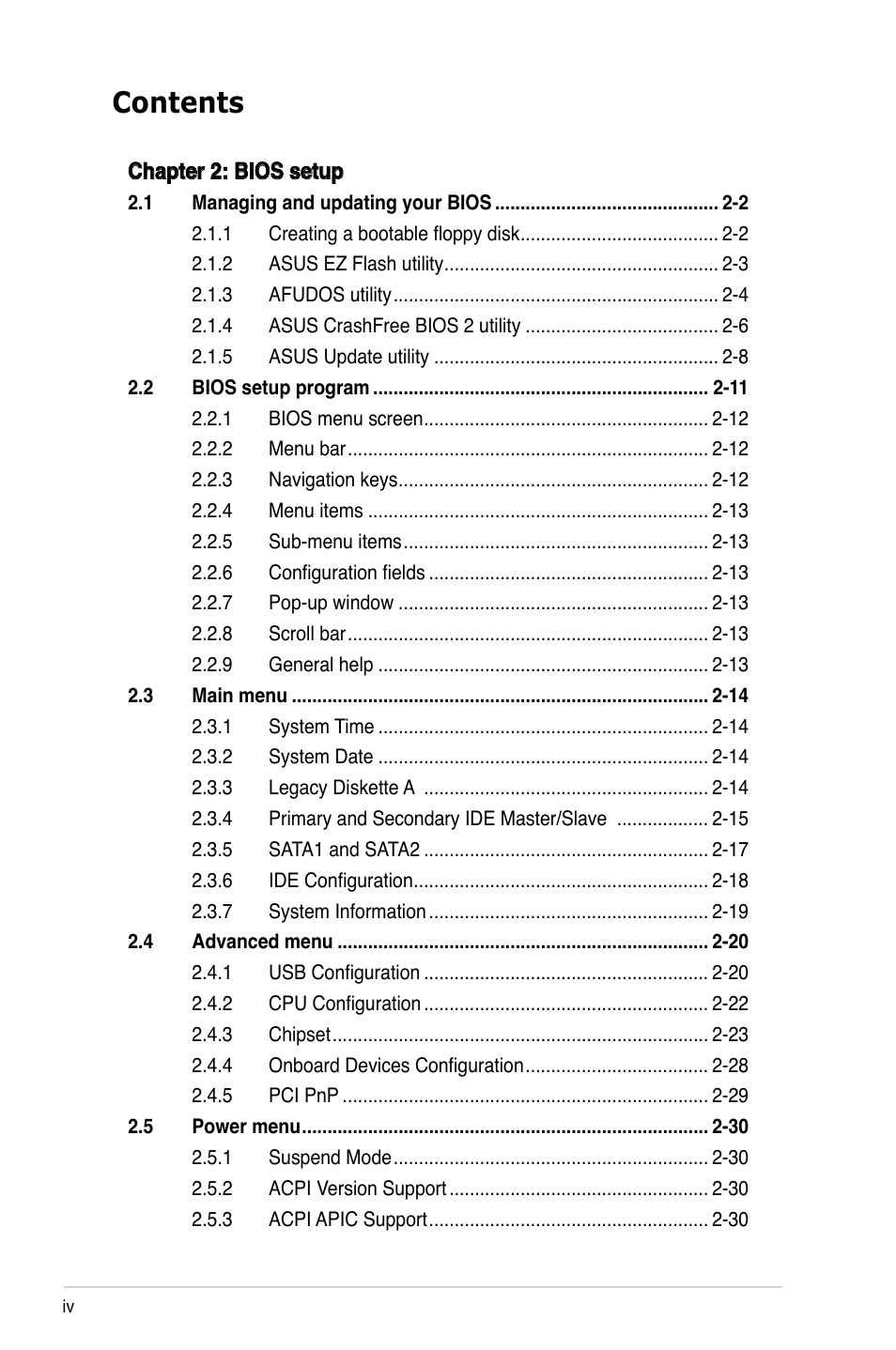 Asus M2V-MX SE User Manual | Page 4 / 90