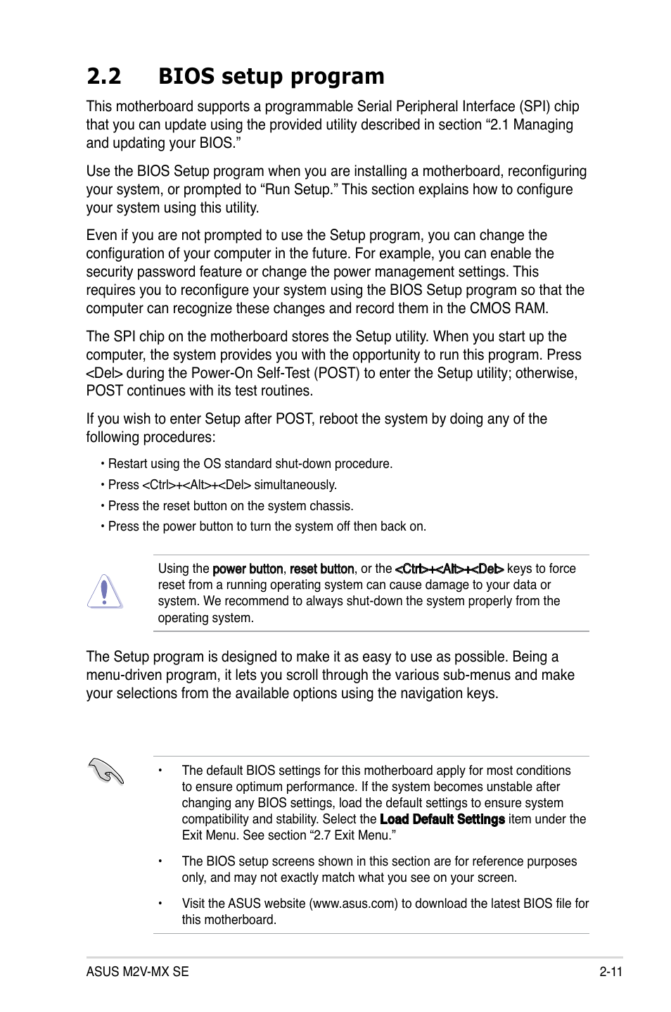 2 bios setup program | Asus M2V-MX SE User Manual | Page 53 / 90