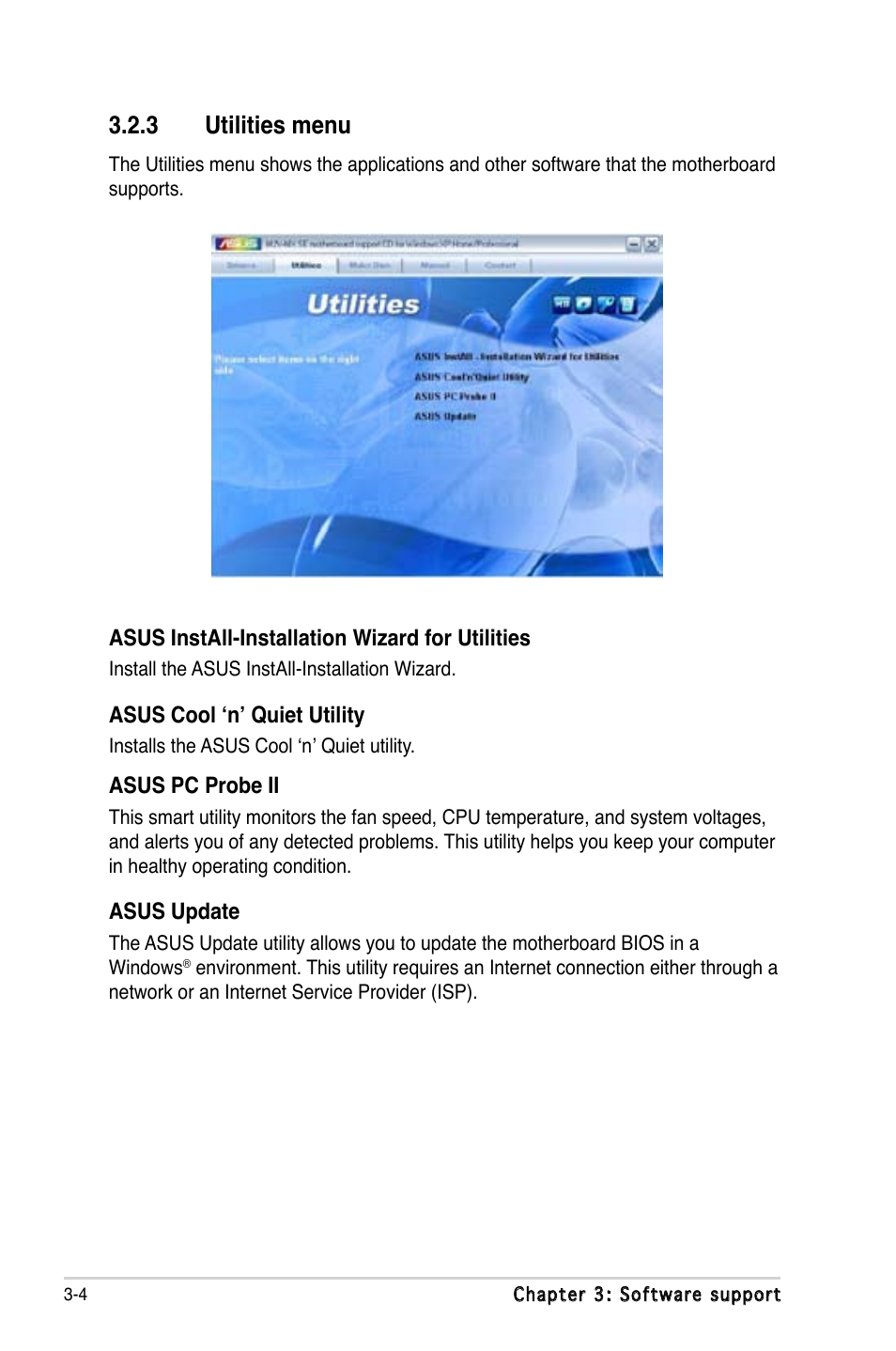 3 utilities menu | Asus M2V-MX SE User Manual | Page 86 / 90