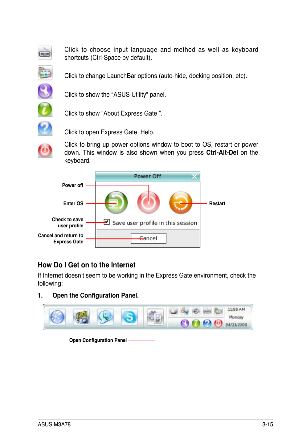 How do i get on to the internet | Asus M3A78 User Manual | Page 101 / 104