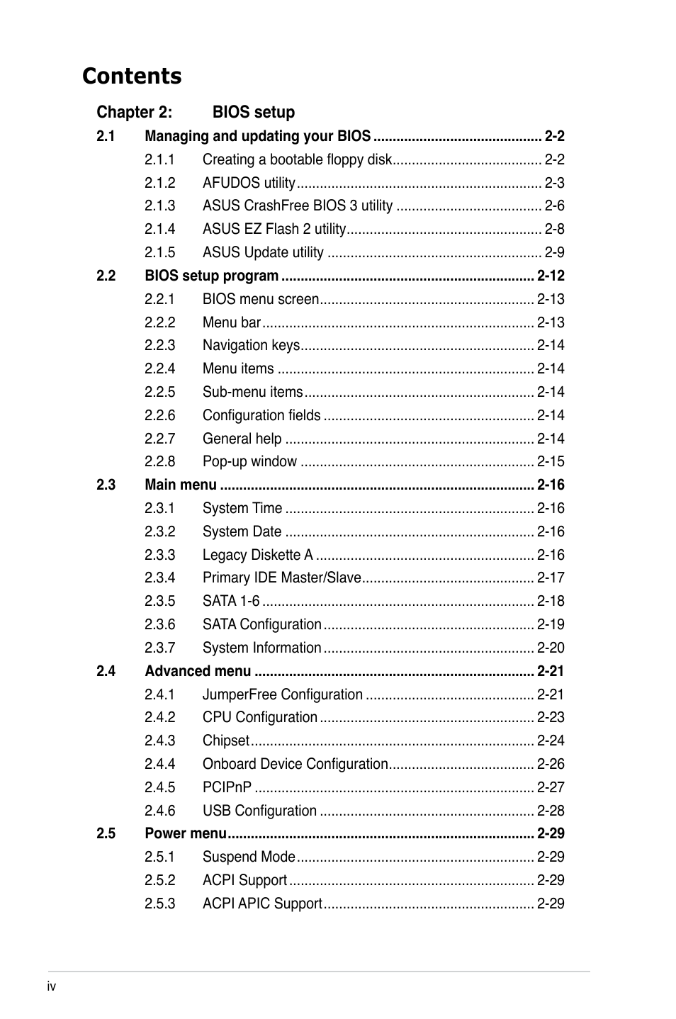 Asus M3A78 User Manual | Page 4 / 104