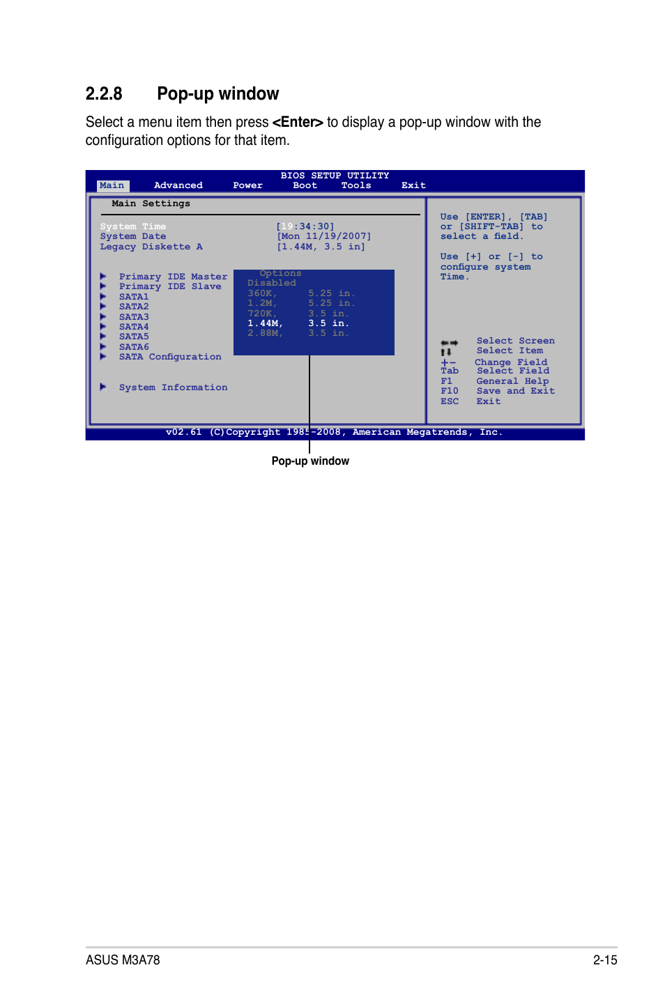 8 pop-up window, Pop-up window -15 | Asus M3A78 User Manual | Page 61 / 104