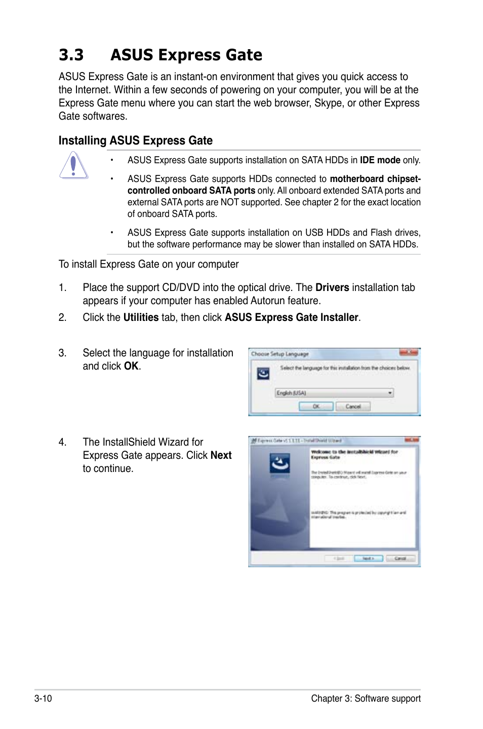 3 asus express gate, Asus express gate -10 | Asus M3A78 User Manual | Page 96 / 104