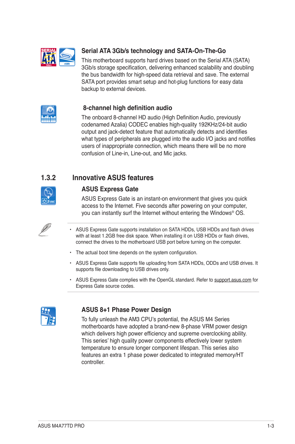 2 innovative asus features, Innovative asus features -3 | Asus M4A77TD PRO/U3S6 User Manual | Page 15 / 62