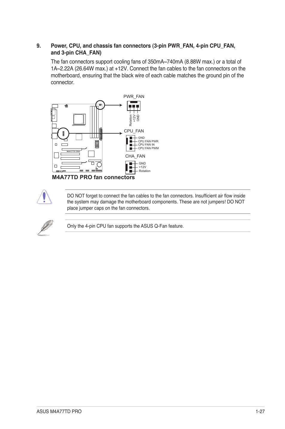 M4a77td pro fan connectors | Asus M4A77TD PRO/U3S6 User Manual | Page 39 / 62