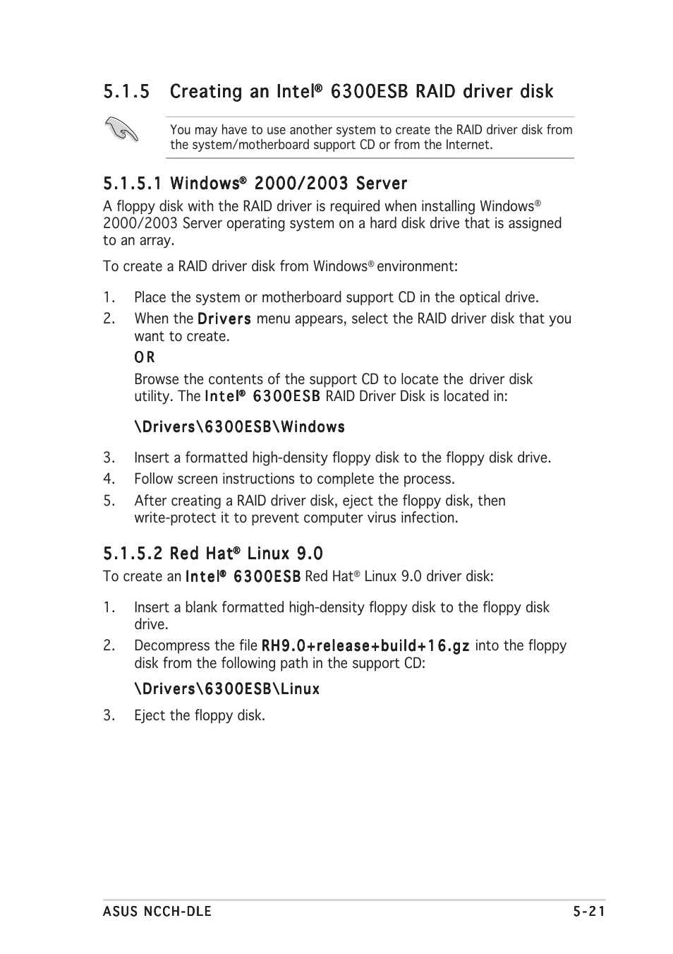 6300esb raid driver disk | Asus NCCH-DLE User Manual | Page 133 / 180