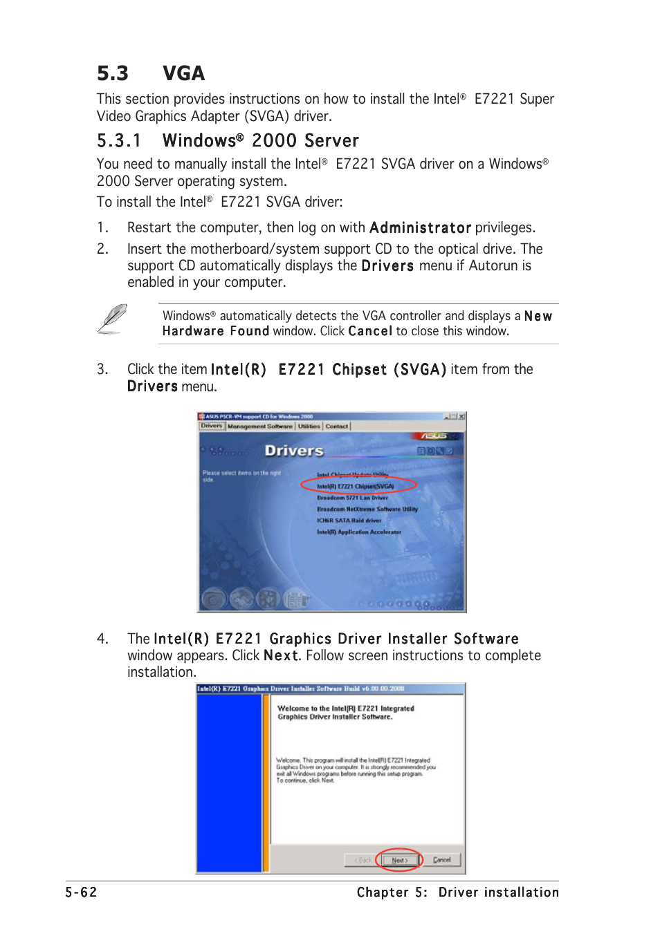 3 vga, 1 windows windows windows windows windows, 2000 server | Asus NCCH-DLE User Manual | Page 174 / 180