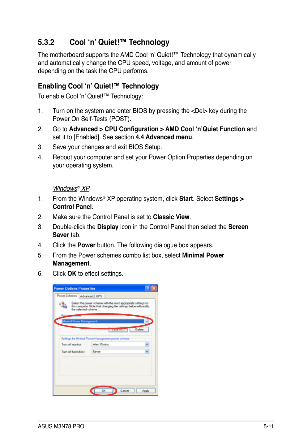 2 cool ‘n’ quiet!™ technology, Cool ‘n’ quiet!™ technology -11 | Asus M3N78 Pro User Manual | Page 121 / 168