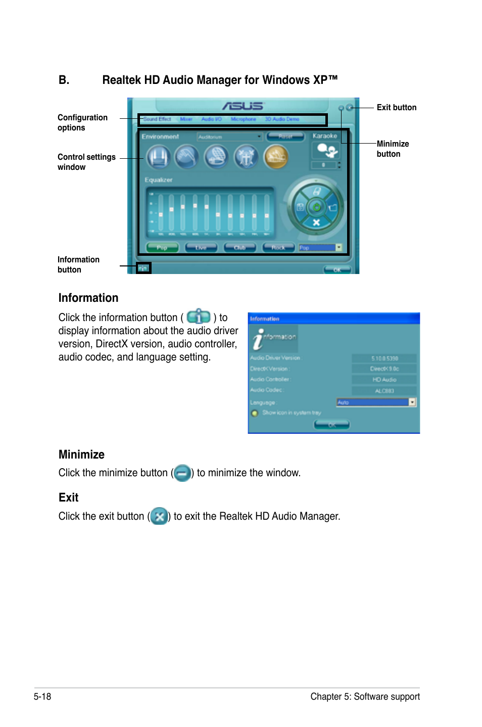 Minimize, Exit | Asus M3N78 Pro User Manual | Page 128 / 168