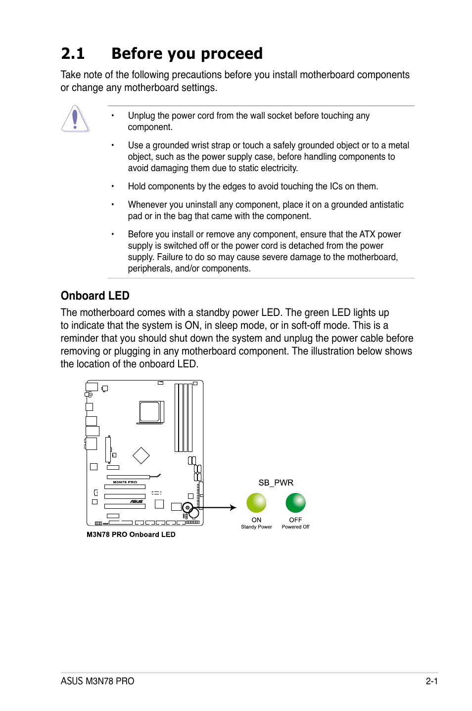 1 before you proceed, Before you proceed -1 | Asus M3N78 Pro User Manual | Page 25 / 168