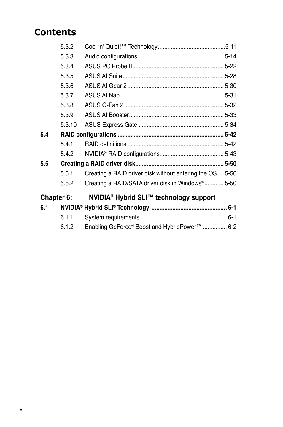 Asus M3N78 Pro User Manual | Page 6 / 168