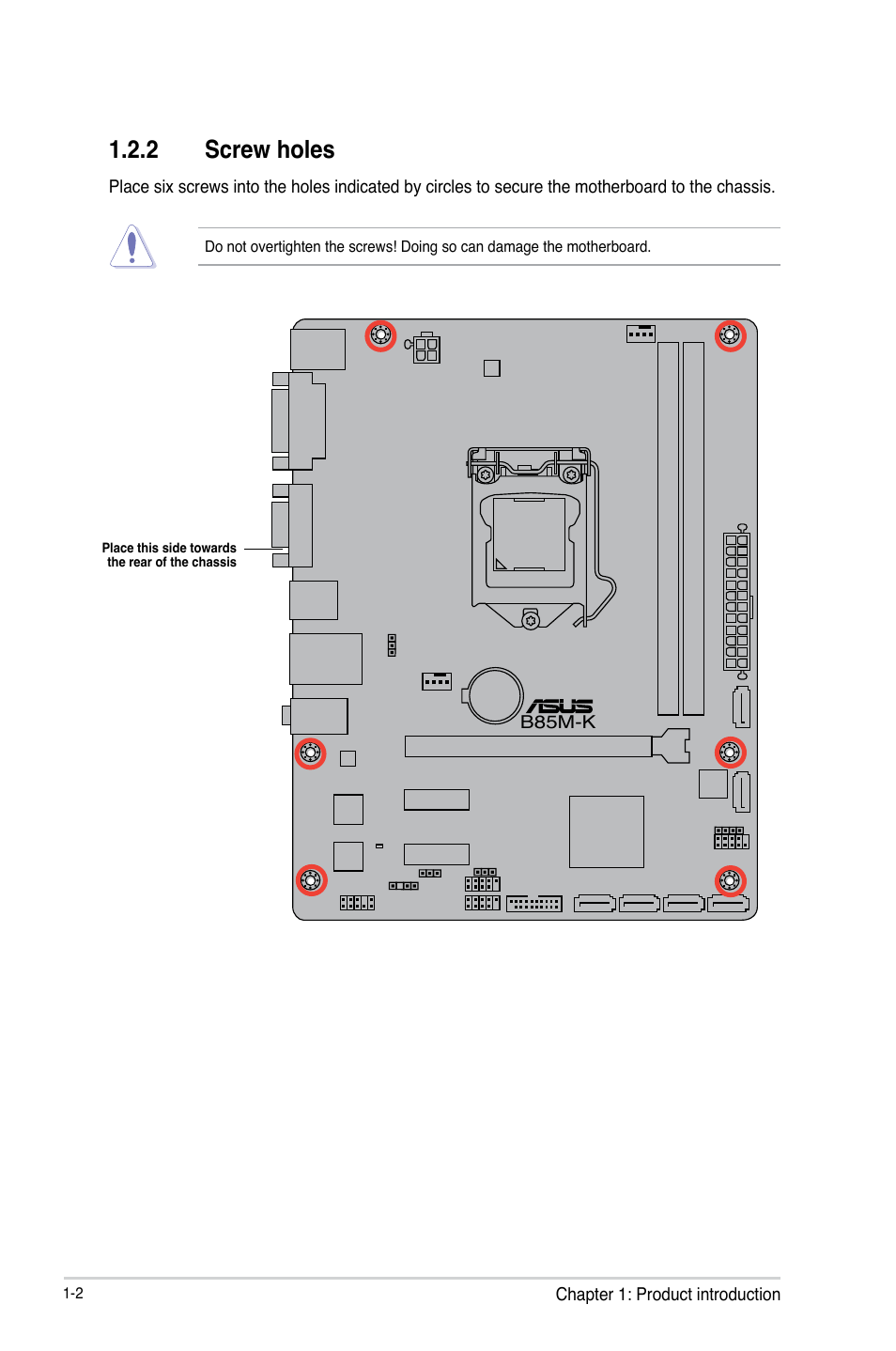 2 screw holes | Asus B85M-K User Manual | Page 10 / 48