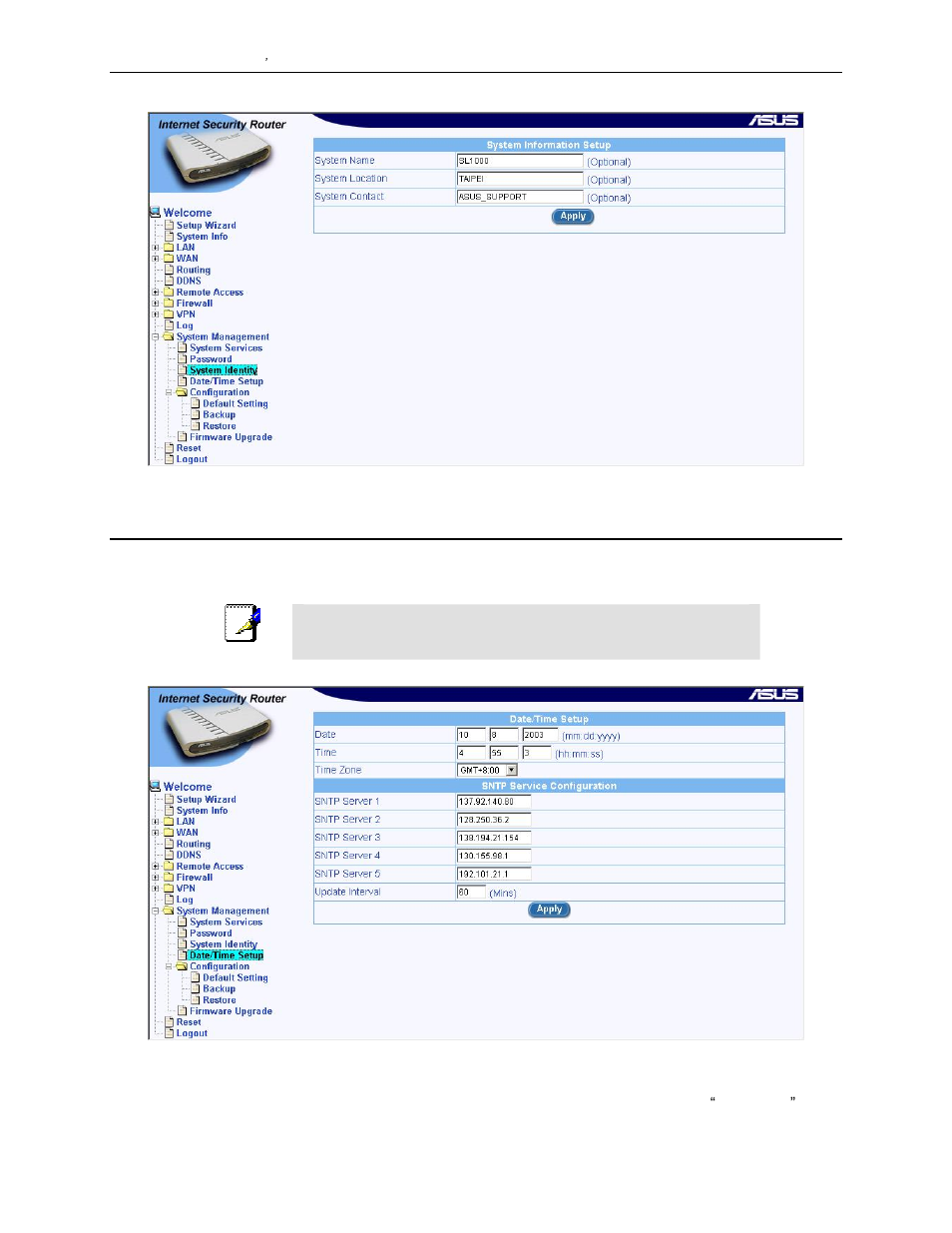 4 setup date and time | Asus SL1000 User Manual | Page 141 / 167