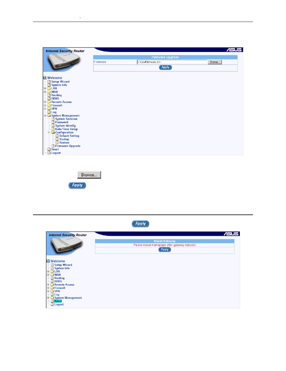 7 reset the internet security router | Asus SL1000 User Manual | Page 145 / 167