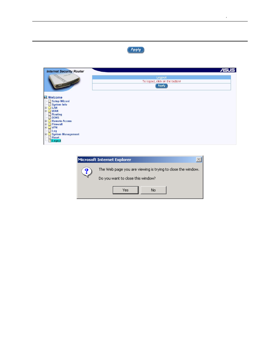 8 logout configuration manager | Asus SL1000 User Manual | Page 146 / 167