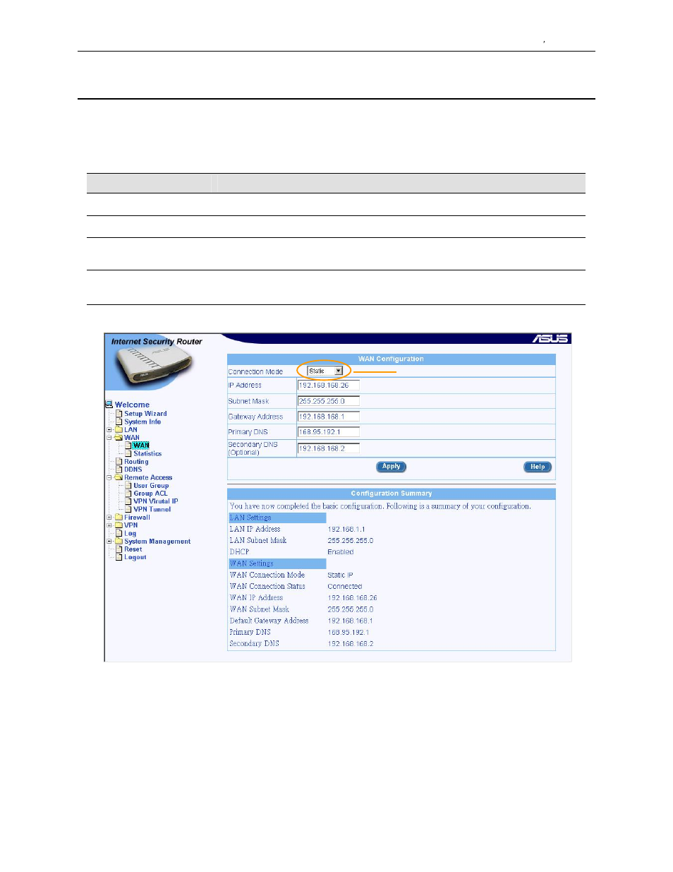 4 static ip, 1 wan static ip configuration parameters, 2 configuring static ip for wan | Asus SL1000 User Manual | Page 50 / 167