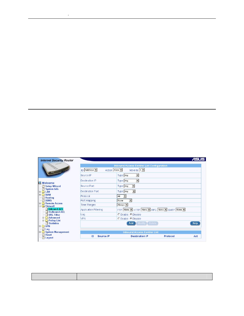 4 reverse static nat, 5 reverse napt / virtual server, 3 configuring inbound acl rules | 1 inbound acl rule configuration parameters | Asus SL1000 User Manual | Page 65 / 167