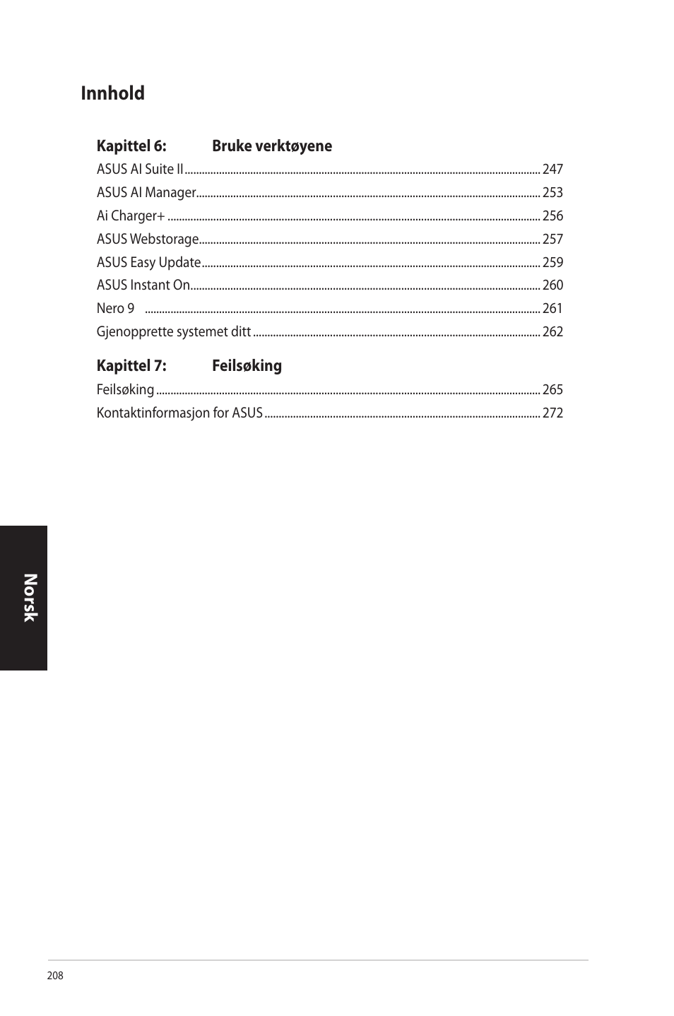 Innhold | Asus CP3130 User Manual | Page 210 / 342