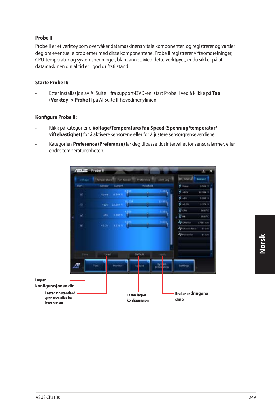 Norsk n orsk | Asus CP3130 User Manual | Page 251 / 342