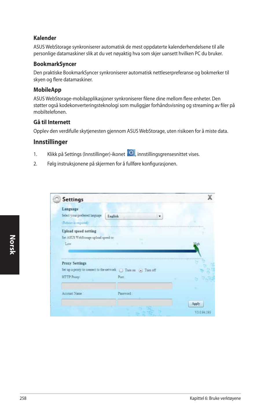 Norsk n orsk n orsk n orsk | Asus CP3130 User Manual | Page 260 / 342