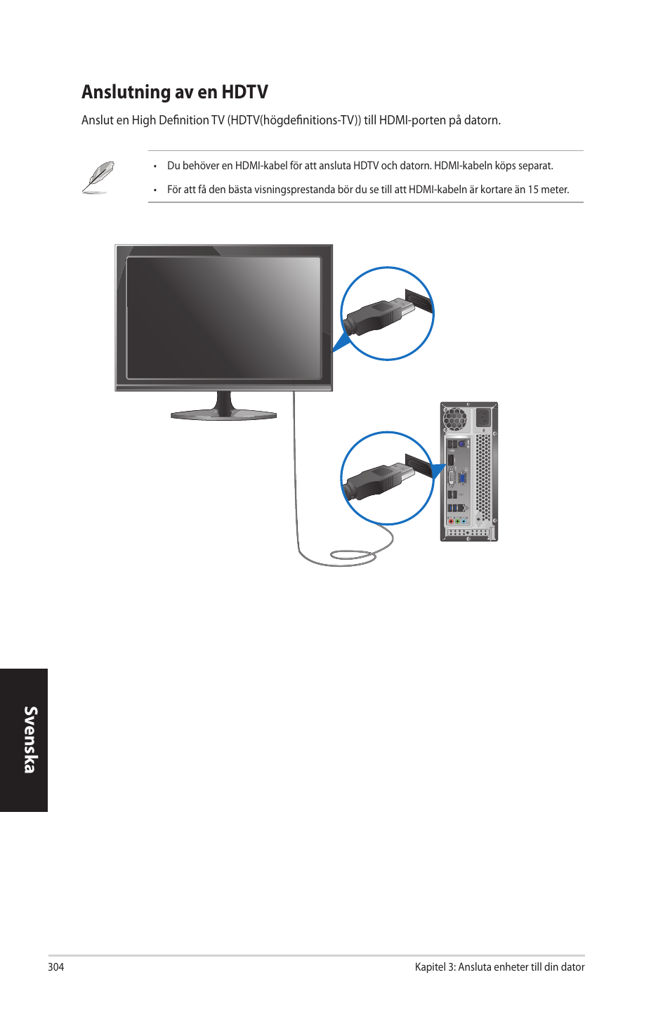 Anslutning av en hdtv, Anslutning.av.en.hdtv, Sv ensk a sv ensk a | Asus CP3130 User Manual | Page 306 / 342