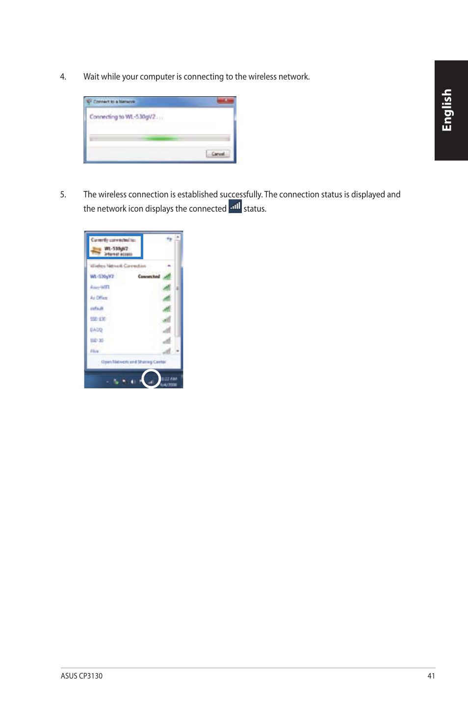 English | Asus CP3130 User Manual | Page 43 / 342