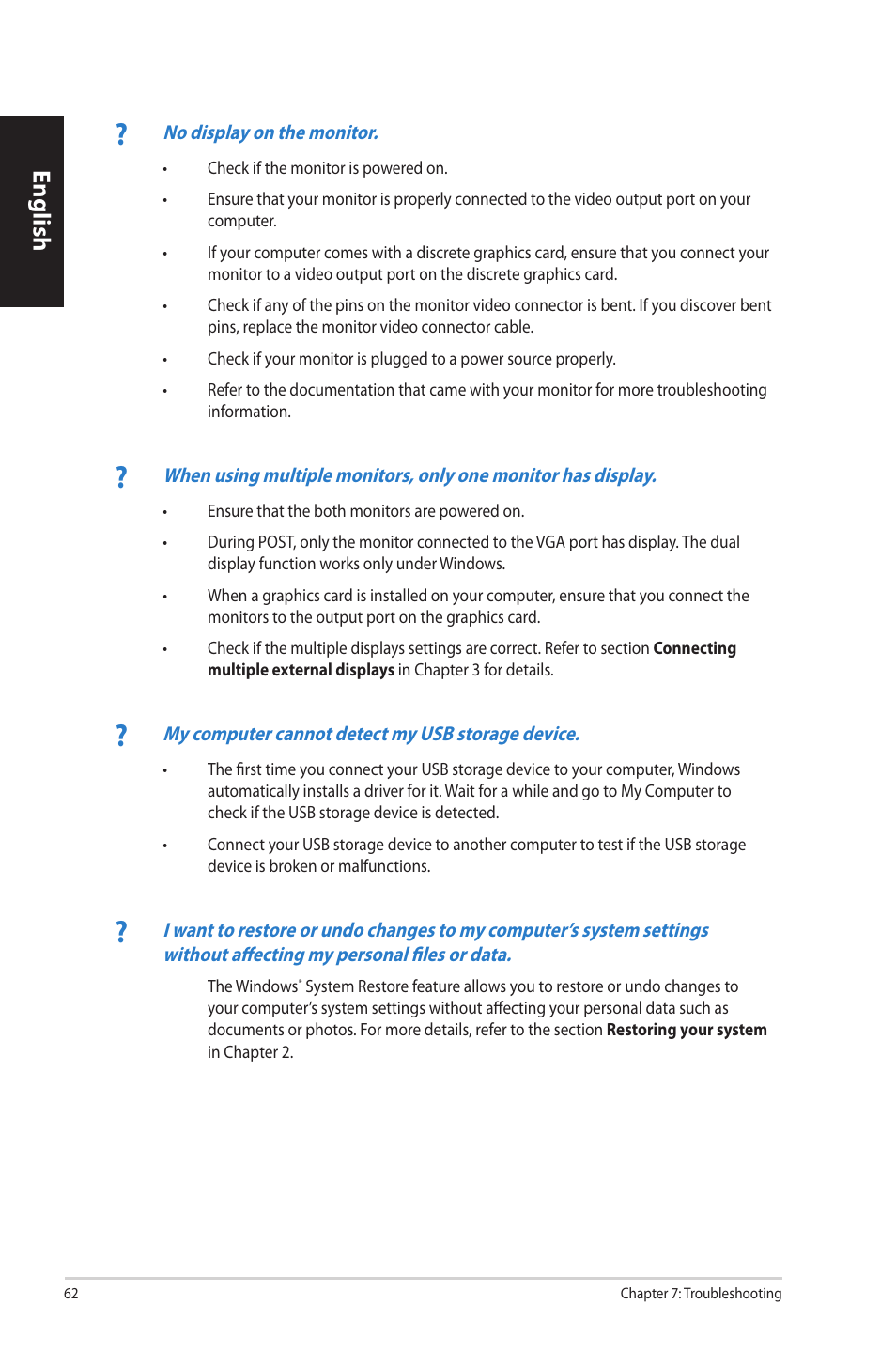 English | Asus CP3130 User Manual | Page 64 / 342