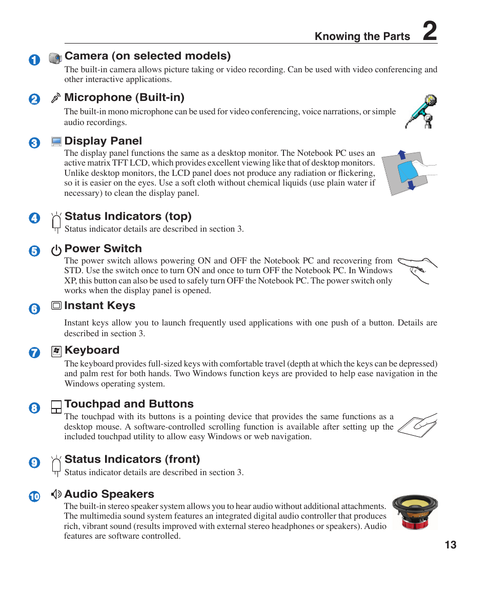 Asus F3P User Manual | Page 13 / 75