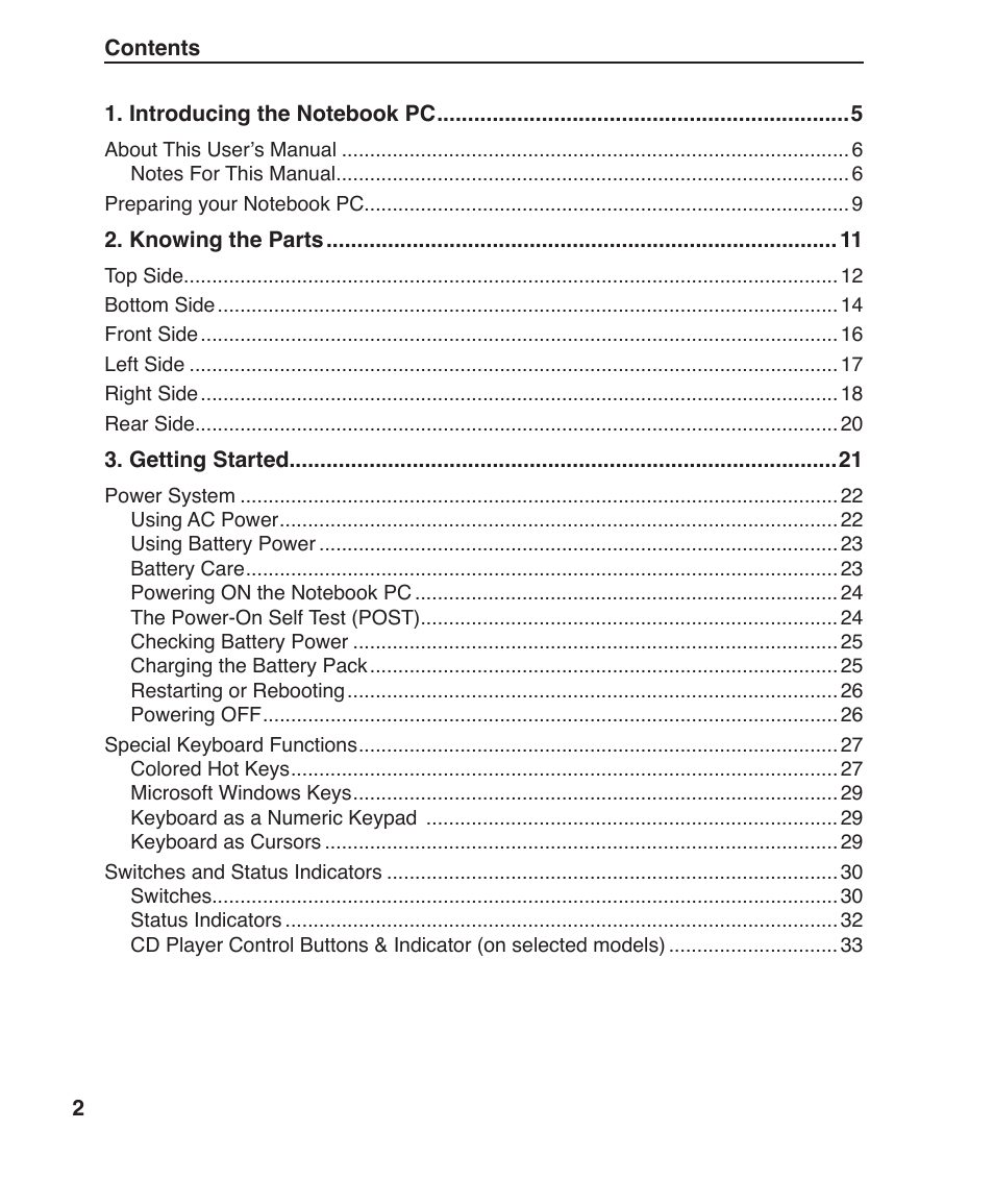 Asus F3P User Manual | Page 2 / 75