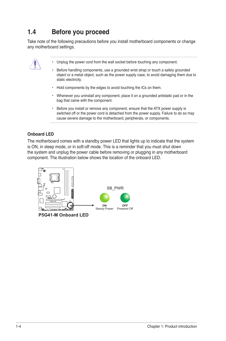 4 before you proceed | Asus P5G41-M User Manual | Page 14 / 62