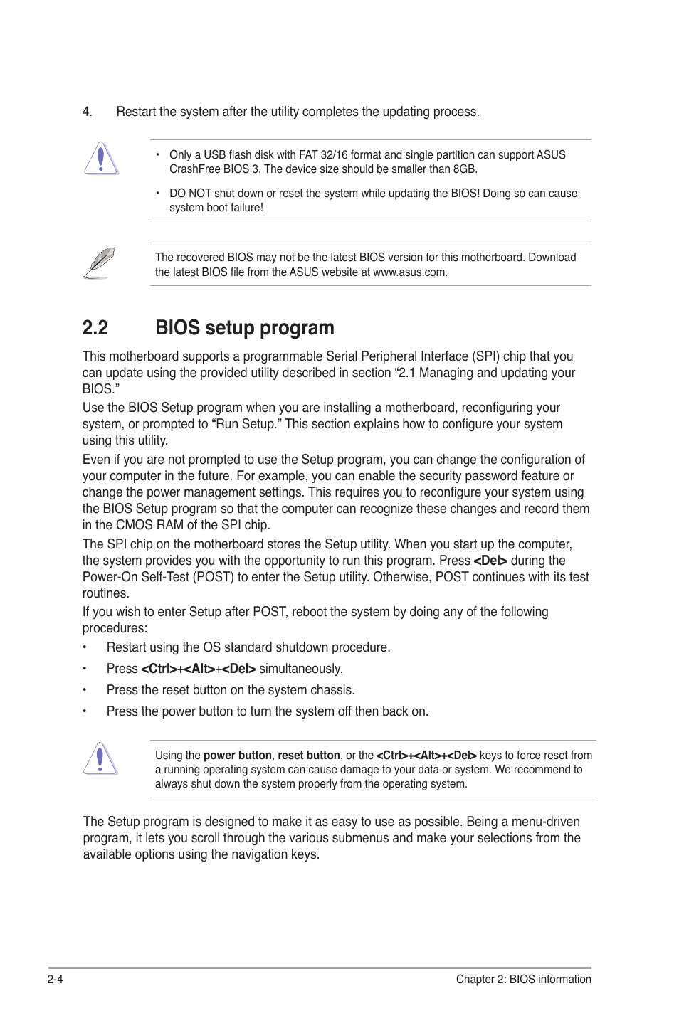 2 bios setup program | Asus P5G41-M User Manual | Page 46 / 62