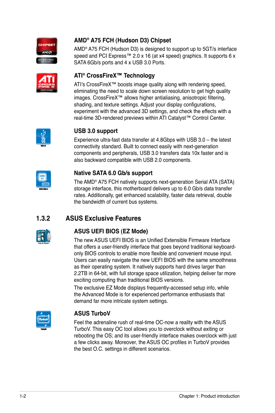 2 asus exclusive features | Asus F1A75-M User Manual | Page 14 / 70