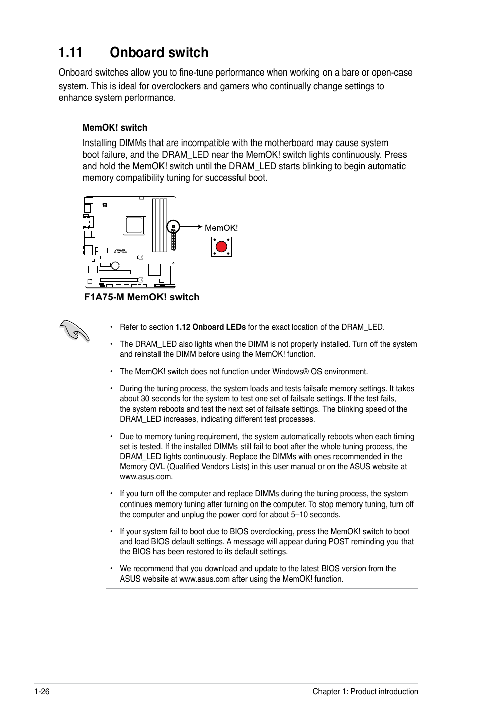 11 onboard switch, 11 onboard switch -26 | Asus F1A75-M User Manual | Page 38 / 70