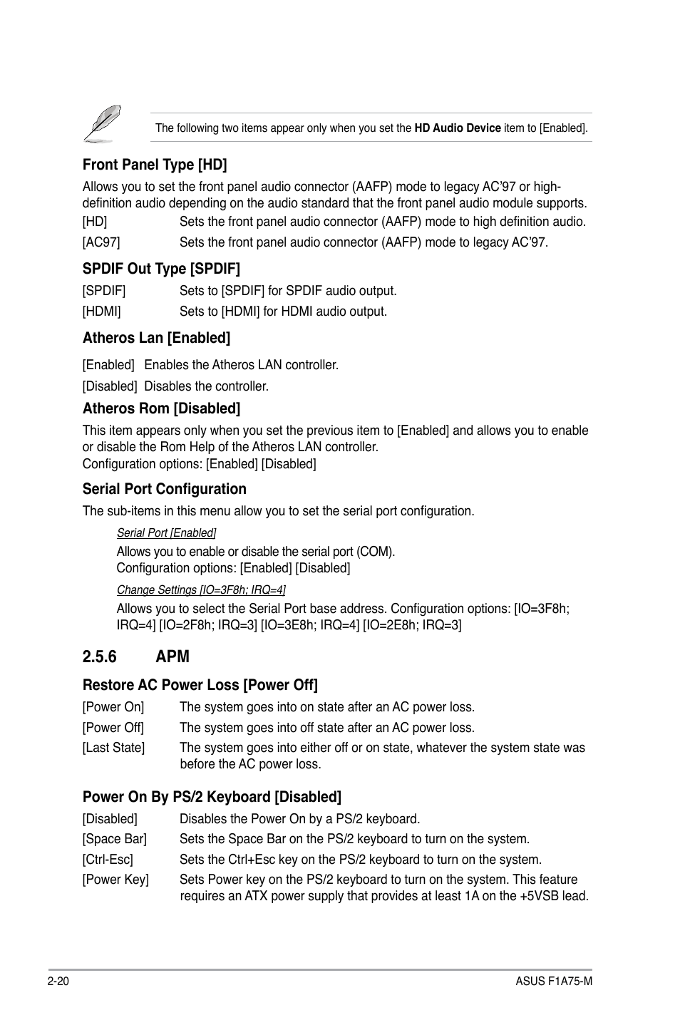 6 apm, Apm -20 | Asus F1A75-M User Manual | Page 60 / 70